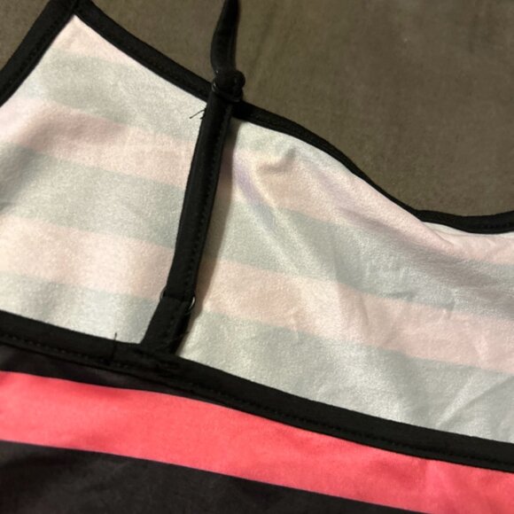 Skull & Bones Pink/Black Striped Skull Camisole Top Goth Emo Biker Style medium - Picture 9 of 10